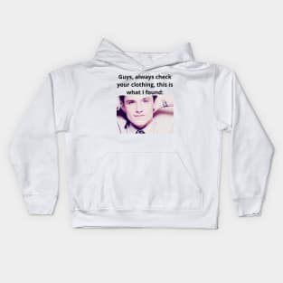 Josh Hutcherson whistle meme always check your clothing photo Kids Hoodie